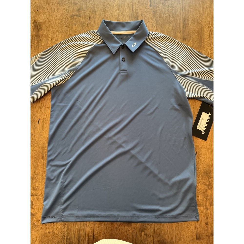 Oakley Aero Motion Sleeve Polo Men's Small Blue Golf Shirt NWT